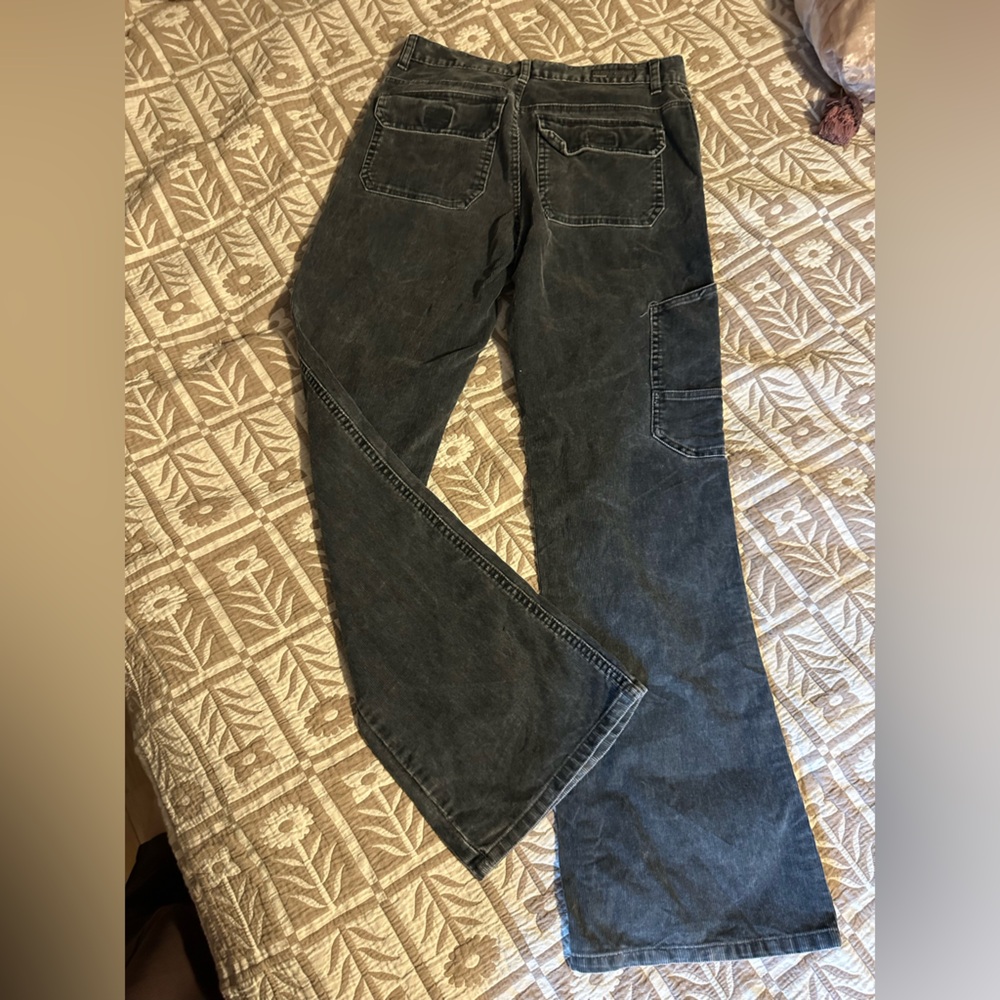 Vintage y2k black grey corduroy flare / bootcut pants - Picture 6 of 9
